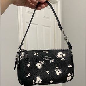 Coach Nolita 19 White and Black Floral Purse